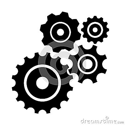 Vector set of cogs isolated on white Vector Illustration