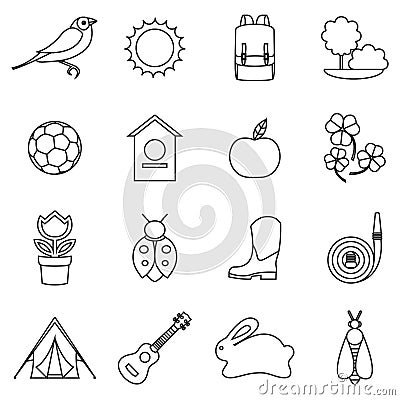 Vector set collection icons of color springs symbols Vector Illustration