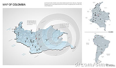 Vector set of Colombia country. Vector Illustration