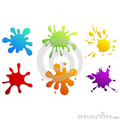 Vector set of colored blots on the white background Vector Illustration