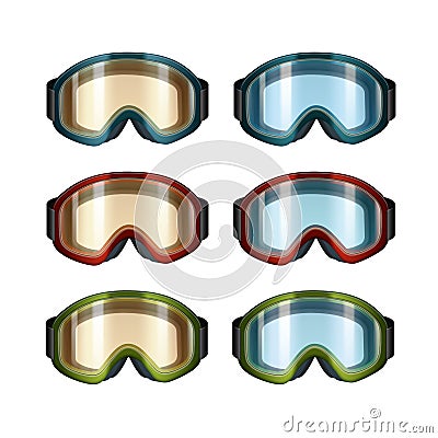 Ski snowboard goggles Vector Illustration