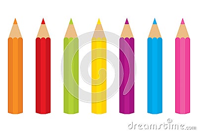 Vector Set of Colored Pencils Vector Illustration