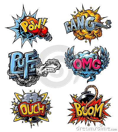 Vector set of comics icons Vector Illustration