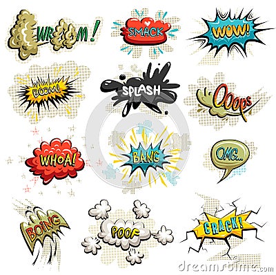 Vector set of comics icons Vector Illustration