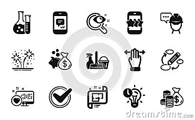 Vector set of Confirmed, Loan and Keywords icons simple set. Vector Vector Illustration