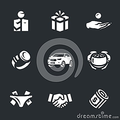 Vector Set of Corruption Icons. Vector Illustration