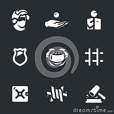 Vector Set of Corruption and punishment Icons. Vector Illustration