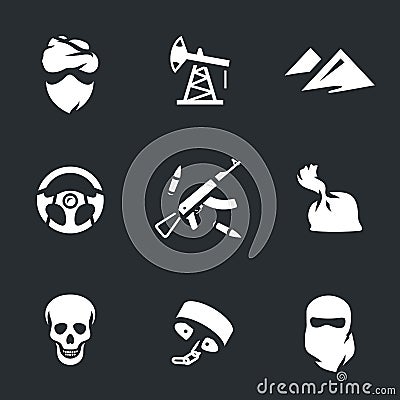 Vector Set of Criminal activity Icons. Vector Illustration