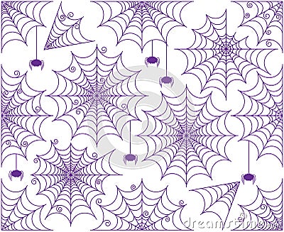 Vector Set of Cute and Creepy Spiderwebs Vector Illustration