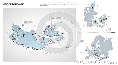 Vector set of Denmark country. Vector Illustration