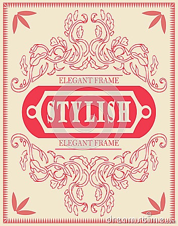 Vector set of design elements: antique and baroque frames and floral ornaments. Vintage cool template, invitation Vector Illustration