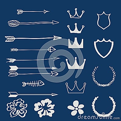 Vector set of design elements and page decor Vector Illustration