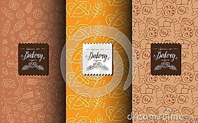 Vector set of design templates and elements for bakery with design label. Vector Illustration