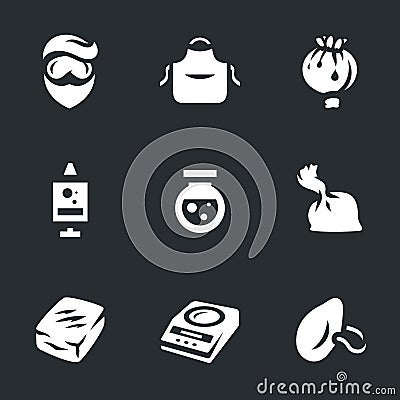 Vector Set of Drug laboratory Icons. Vector Illustration