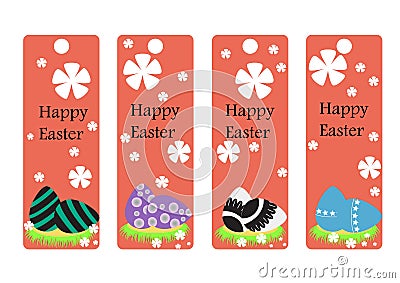 Vector set of Easter bookmark. Happy Easter.eggs collection. Vector Illustration