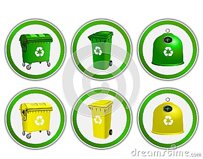Vector set of ecology, environmental stickers Vector Illustration