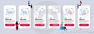Vector Set of Education icons related to Dj controller, Growth chart and Dot plot. Vector Vector Illustration