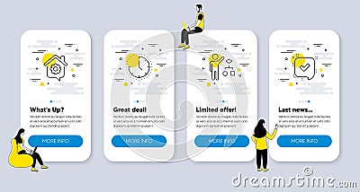 Vector Set of Education icons related to Time, Algorithm and Work home. Vector Vector Illustration