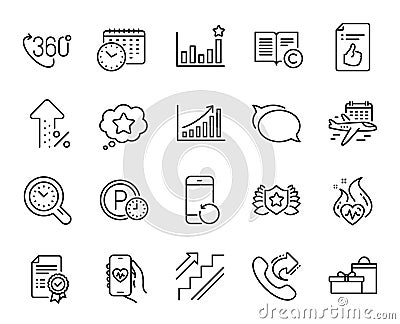 Vector set of Efficacy, 360 degree and Laureate line icons set. Vector Stock Photo