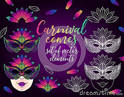 Vector set of elements for carnival Vector Illustration