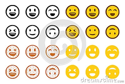 Vector set of emoticons in doodle style Vector Illustration