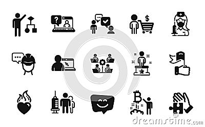 Vector set of Faq, Online education and Bitcoin project icons simple set. Vector Vector Illustration