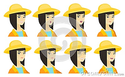 Vector set of farmer characters. Vector Illustration