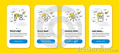 Vector set of File storage, Electronic thermometer and 5g technology line icons set. Vector Vector Illustration
