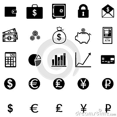 Vector set of 25 finance icons Vector Illustration