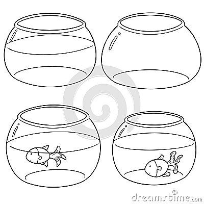 Vector set of fish bowl Vector Illustration