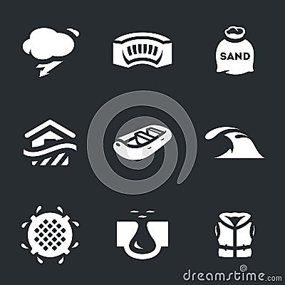Vector Set of Flood Icons. Vector Illustration