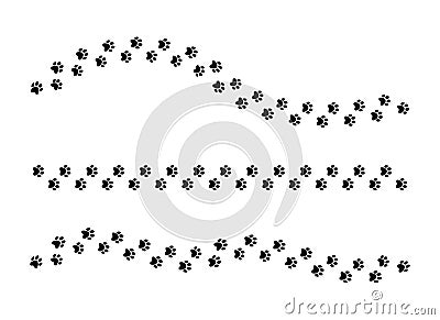 Vector set foot prints of a dog Vector Illustration