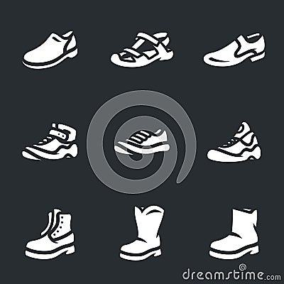 Vector Set of Footwear Icons. Vector Illustration