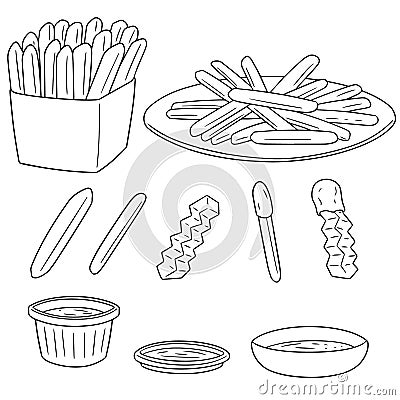 Vector set of frenchfries Vector Illustration