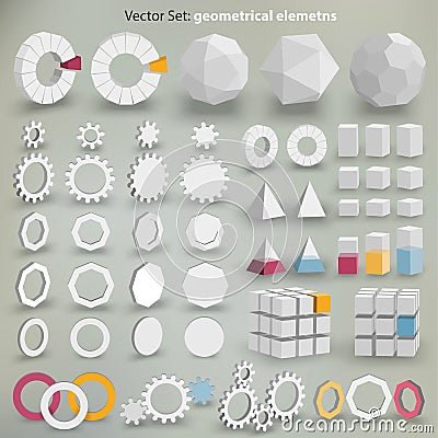 Vector Set: geometrical elements Stock Photo