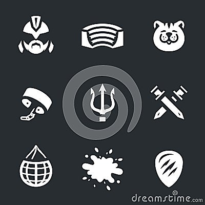Vector Set of Gladiator Arena Icons. Vector Illustration