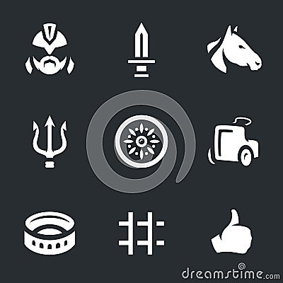 Vector Set of Gladiator Arena Icons. Vector Illustration