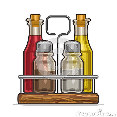 Vector Set glass Shakers for salt and pepper Vector Illustration