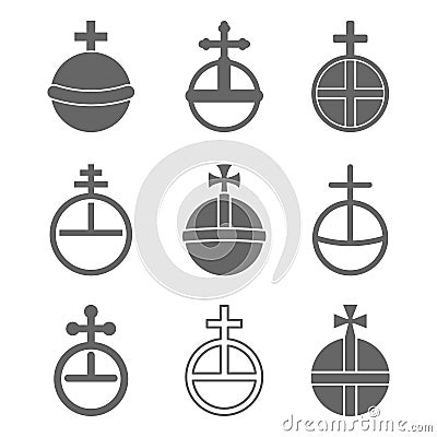 Vector set with Globus cruciger Vector Illustration