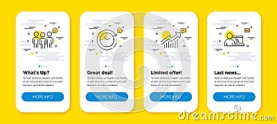 Vector set of Group, Demand curve and Time change line icons set. Vector Vector Illustration