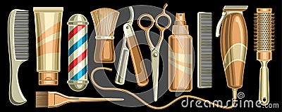 Vector set for Hair Salon and Barbershop Vector Illustration