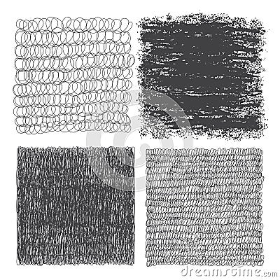 Vector set of hand drawn squares. Sketch, set of textures. Elements for your design. Stock Photo