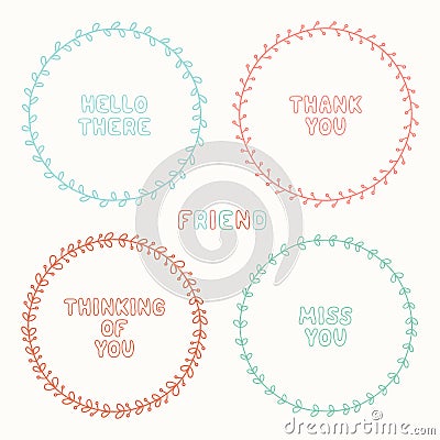 Vector set of hand drawn style badges and elements Vector Illustration