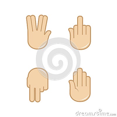 Vector set of hand gestures icons. Sign language. Vector Illustration
