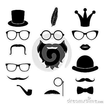 Vector set of hipster photosession accessories Vector Illustration