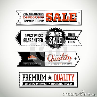 Vector set of horizontal vintage labels Vector Illustration