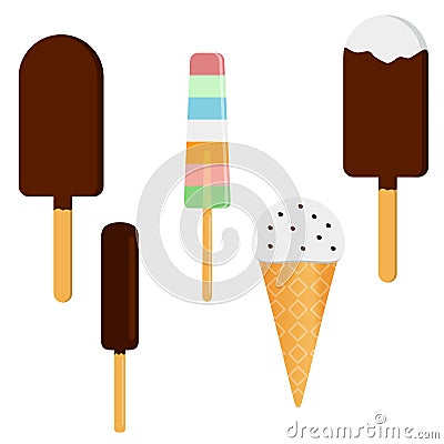 Vector set of ice cream. Vector Illustration