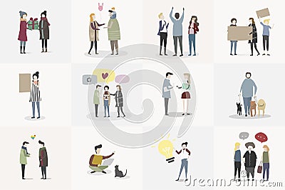 Vector set of illustrated people Vector Illustration