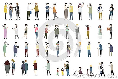 Vector set of illustrated people Vector Illustration