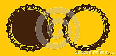 Vector set of illustrations with stylized beer bottle cap Vector Illustration
